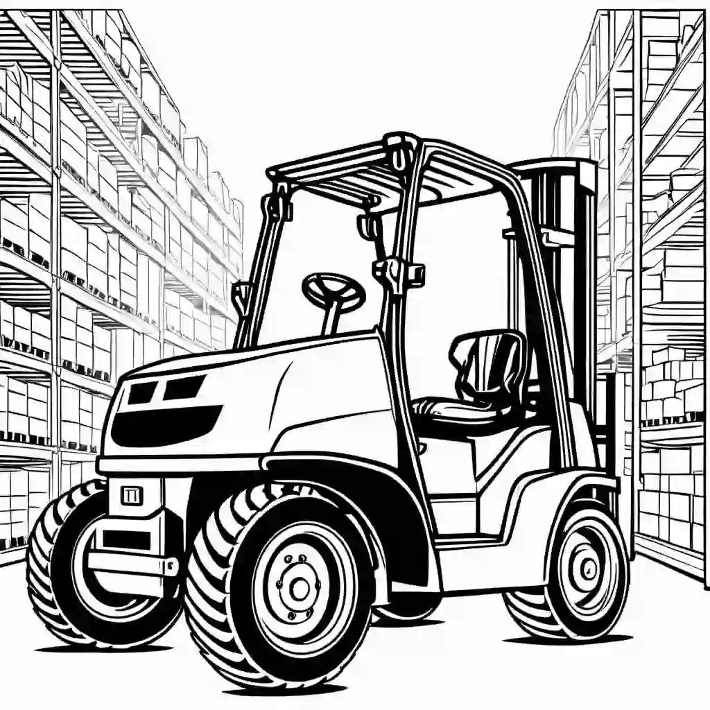 Forklift coloring pages